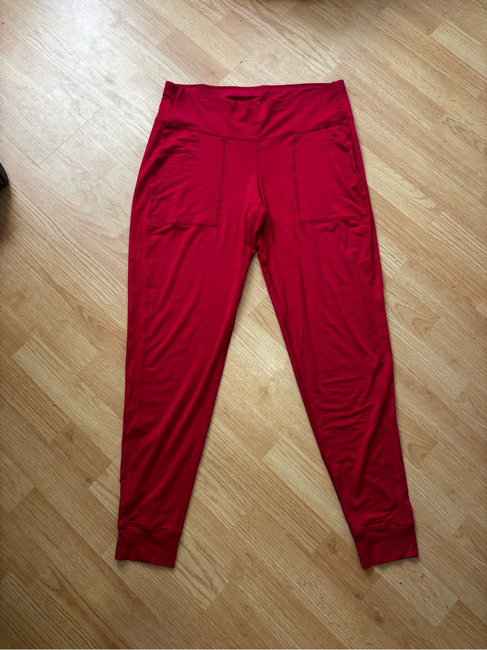 Dagsmejan large red nattwarm wool blend joggers loungewear long John’s pockets